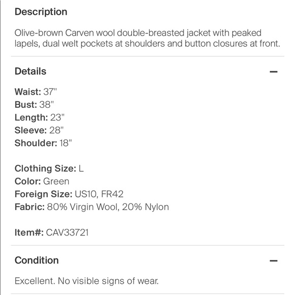 Carven wool military / riding style jacket - Picture 4 of 8